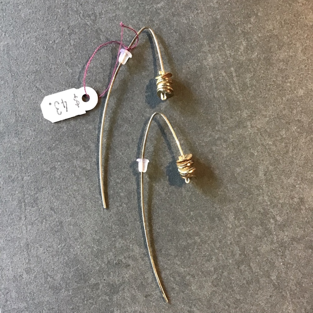 Sterling Silver and Brass Earrings